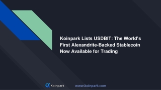 Koinpark Lists USDBIT_ The World’s First Alexandrite-Backed Stablecoin Now Available for Trading