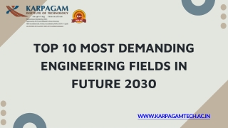 Top 10 Most Demanding Engineering Fields in Future 2030