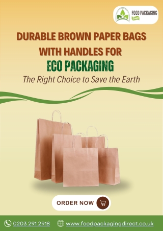 Durable Brown Paper Bags with Handles for Eco Packaging - Food Packaging Direct