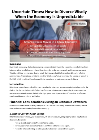 Uncertain Times_ How to Divorce Wisely When the Economy Is Unpredictable