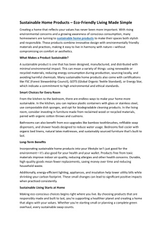 Transform Your Space with Sustainable Home Products for Eco-Friendly Living