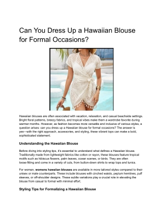 Can You Dress Up a Hawaiian Blouse for Formal Occasions?