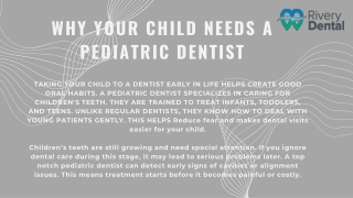Discover a Top Notch Pediatric Dentist at Rivery Dental – Gentle, Caring, and Kid-Friendly Dental Care