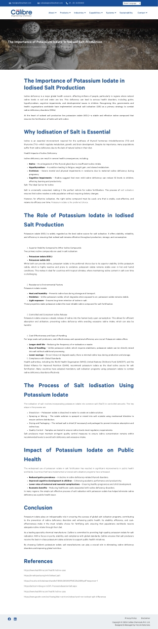 The Science Behind Potassium Iodate in Salt Fortification