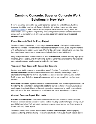 Zumbino Concrete_ Superior Concrete Work Solutions in New York