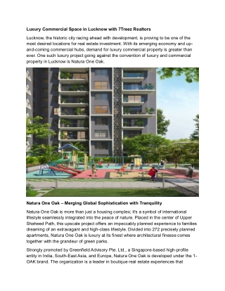 Luxury Commercial Space in Lucknow with 7Treez Realtors