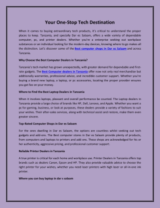 Your One-Stop Tech Destination