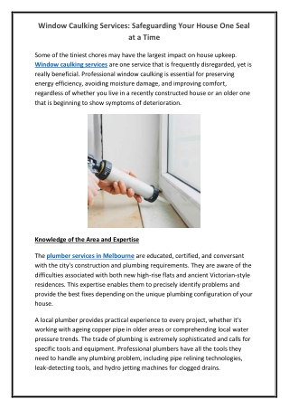 Window Caulking Services Safeguarding Your House One Seal at a Time