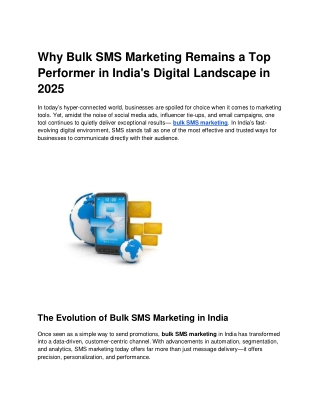 Why Bulk SMS Marketing Remains a Top Performer in India's Digital Landscape