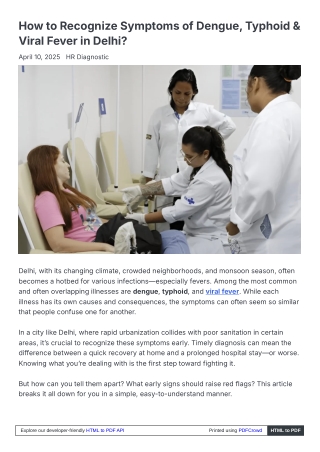 How to Recognize Symptoms of Dengue, Typhoid & Viral Fever in Delhi