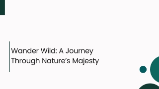 Wander Wild: A Journey Through Nature’s Majesty