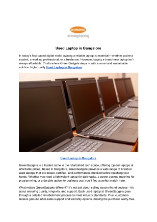 Used Laptop in Bangalore