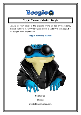 Crypto Currency Market Boogie
