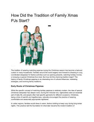 How Did the Tradition of Family Xmas PJs Start?