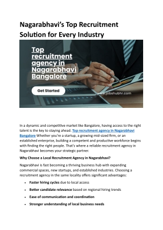 Nagarabhavi’s Top Recruitment Solution for Every Industry