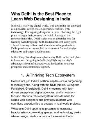 Web Designing courses in Delhi