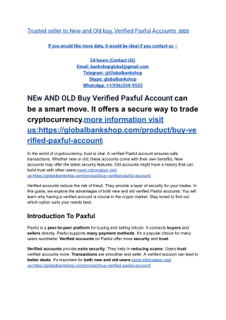 Trusted seller to New and Old buy, Verified Paxful Accounts  2025