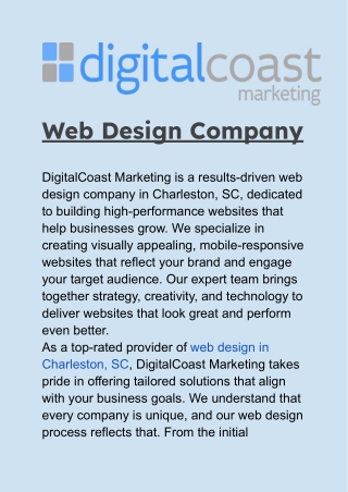 Web Design Company in Charleston, SC: Build Your Brand for Online Success