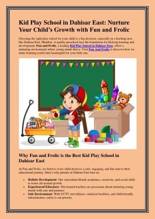 Kid Play School in Dahisar East