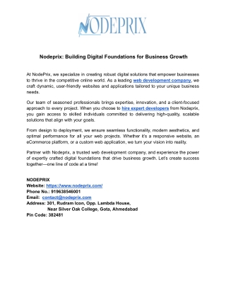 Nodeprix Building Digital Foundations for Business Growth