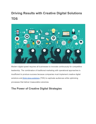 Driving Results with Creative Digital Solutions TDS