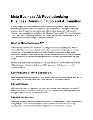 Meta Business AI_ Revolutionizing Business Communication and Automation