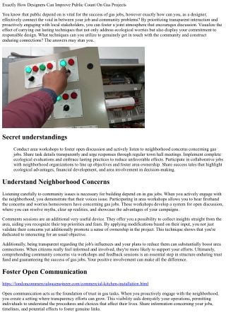 Exactly How Engineers Can Enhance Public Count On Gas Projects