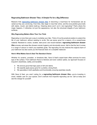 Regrouting Bathroom Shower Tiles A Simple Fix for a Big Difference