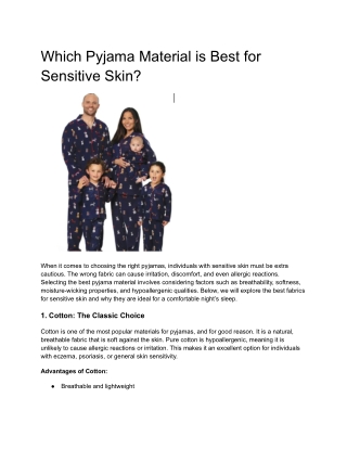 Which Pyjama Material is Best for Sensitive Skin?