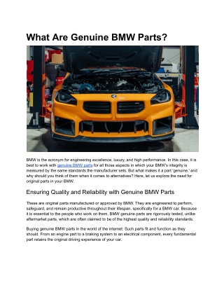 What are genuine bmw parts