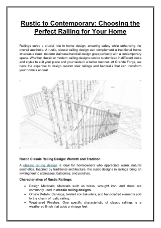 Rustic to Contemporary Choosing the Perfect Railing for Your Home