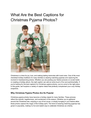 What Are the Best Captions for Christmas Pyjama Photos?