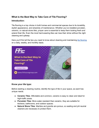 What is the Best Way to Take Care of Tile Flooring_