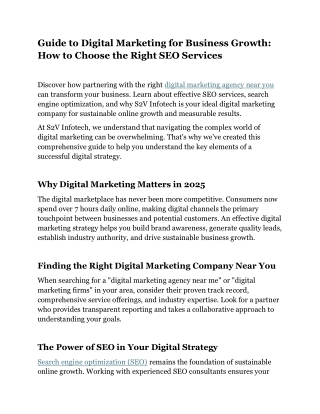 Guide to Digital Marketing for Business Growth s2vinfotech