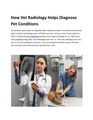 How Vet Radiology Helps Diagnose Pet Conditions