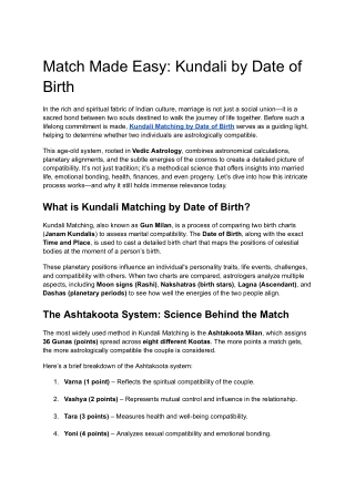 Match Made Easy_ Kundali by Date of Birth