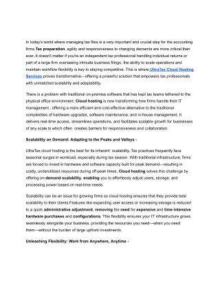 Unlocking Scalability & Flexibility with UltraTax Cloud Hosting -