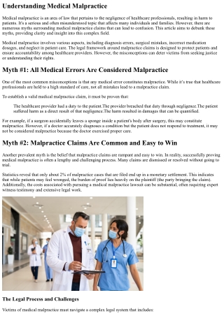 Debunking Myths About Medical Malpractice Claims