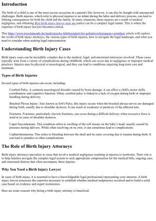 Birth Injury Attorneys: Navigating Complex Legal Terrain