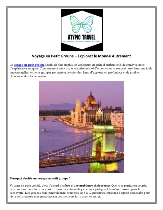 Voyage en Petit Groupe – Explorez le Monde Autrement