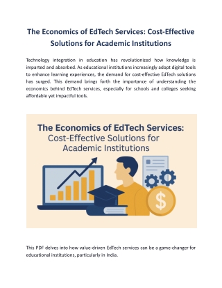 EdTech Services: Cost-Effective Solutions for Academic Institutions