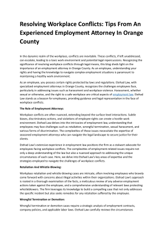 Employment Attorney In Orange County