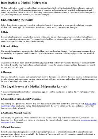 Breaking Down the Anatomy of a Medical Malpractice Lawsuit
