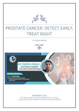 Prostate Cancer: Detect Early, Treat Right
