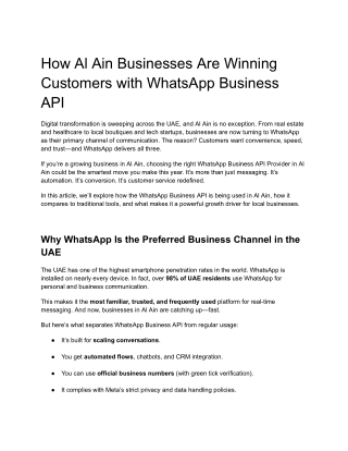 How Al Ain Businesses Are Winning Customers with WhatsApp Business API