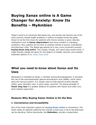 A Game Changer for Anxiety