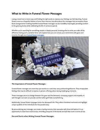 What to Write in Funeral Flower Messages