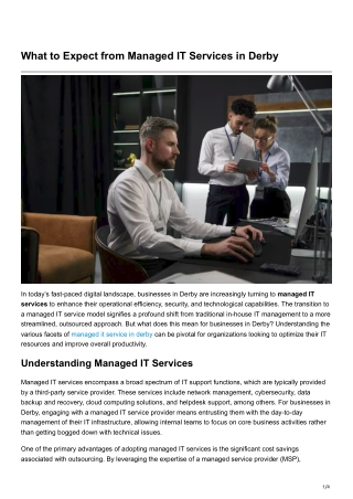 What to Expect from Managed IT Services inDerby