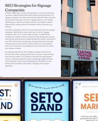 Strategic SEO for Signage Companies to Maximize Online Visibility