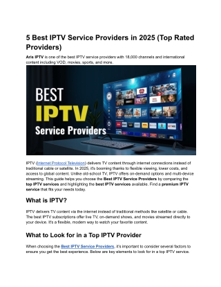 5 Best IPTV Service Providers in 2025 [Top Rated Providers]